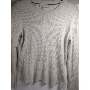 Free‎ Assembly Ivory Ribbed Long Sleeve Ladies Knit Viscose Sweater Size Large